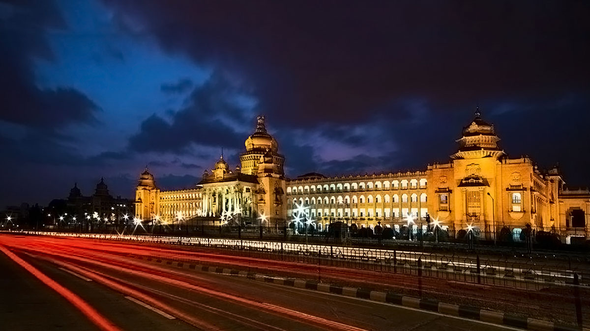 A picturesque view of Vidhana Soudha at Bangalore in the state of Karnataka.