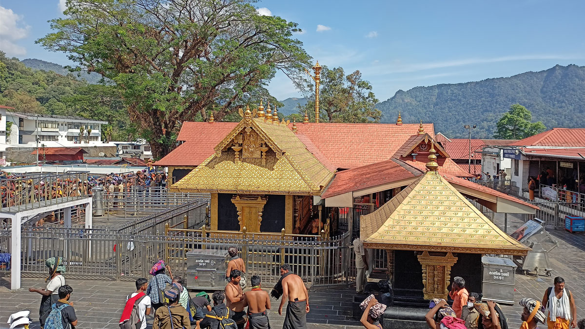 A picturesque view of Sabarimala Temple in Kerala.